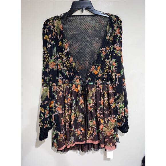 We Are HAH Make It A Double Reversible Lace & Mesh Butterfly Dragonfly Robe Med - Picture 2 of 9